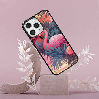 iPhone 15 Pro Max Case — Flamingo Tropical Flamingo Tropical Pattern Hundreds, Personalized Phone Case