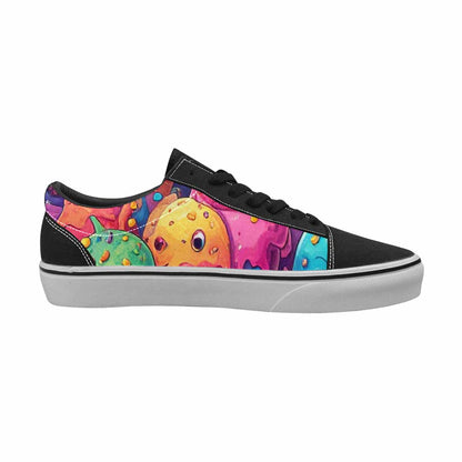 WOMEN'S Melting Ice Cream Monster Lace-Up Canvas Vibrant Chaos Sneakers