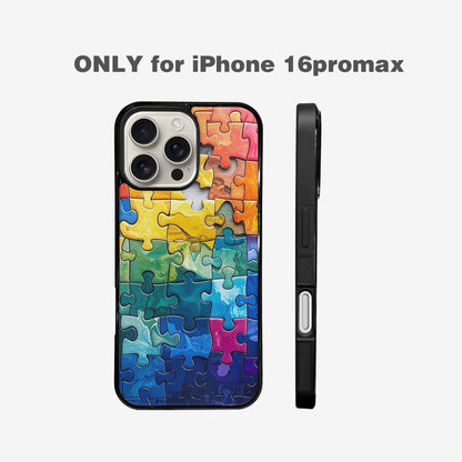 iPhone 16 Pro Max Case — Autism Puzzle Pieces Puzzle Piece Pattern, Custom Art Phone Cover