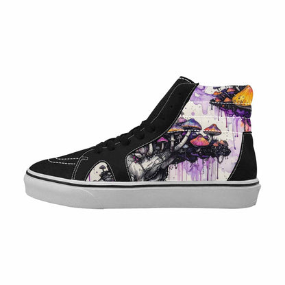 MEN'S Rainbow Drip Mushrooms High Top Canvas Vibrant Chaos Sneakers