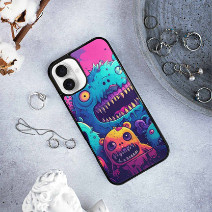 iPhone 16 Plus Case — Overlapping Endlessly No Empty Space Monsters, Customized Protective Case