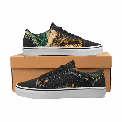 WOMEN'S Snake Skin Reptile Canvas Lace-Up Aesthetic Sneakers