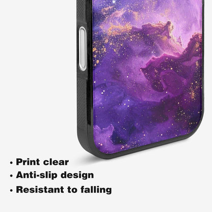 iPhone 16 Case — Purple Color Tones Nebula Texture With, Customized Protective Case