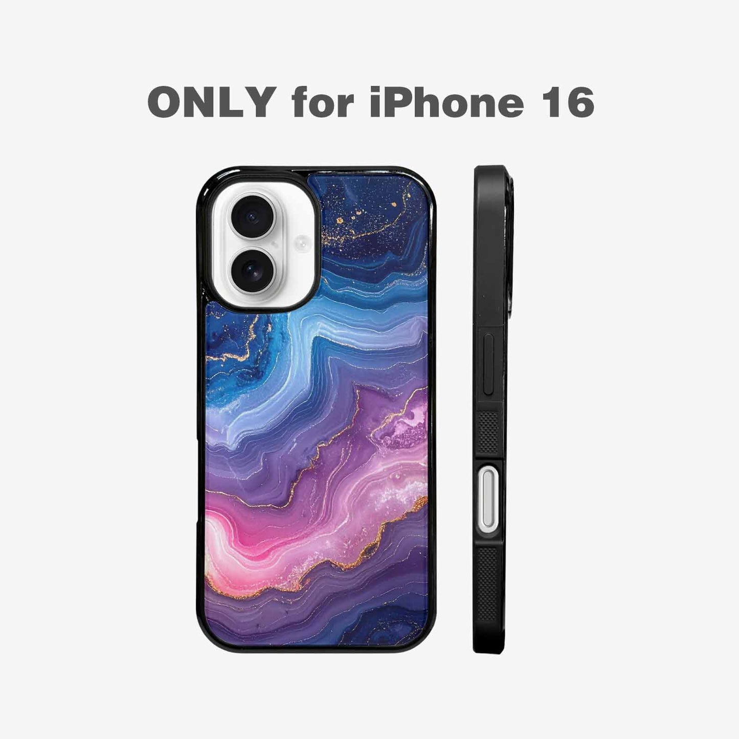 iPhone 16 Case — Marble Galaxy, Custom Printed Phone Case