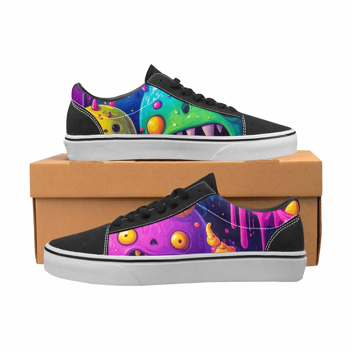 WOMEN'S Ice Cream Monsters  Lace-Up Canvas Dreamcore Custom Shoes