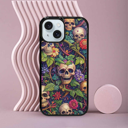 iPhone 15 Case — Skulls Botanicalskulls Pattern, Personalized Phone Case