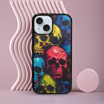 iPhone 15 Case — 1000s Of Skulls Digital Camo Drip, Custom Phone Case