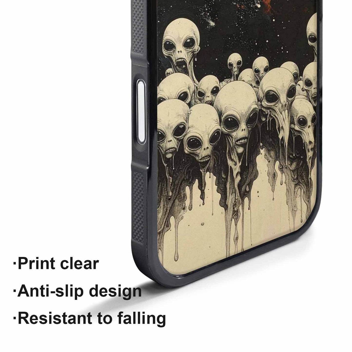 iPhone 17 Pro Case — Melting Aliens Pattern Hundreds Of Alien, Personalized Phone Case