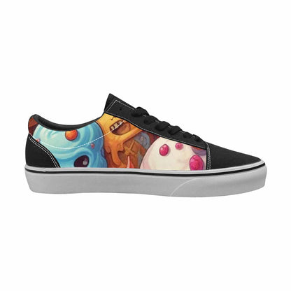 WOMEN'S Ice Cream Monsters  Lace-Up Canvas Neon Fantasy Custom Shoes