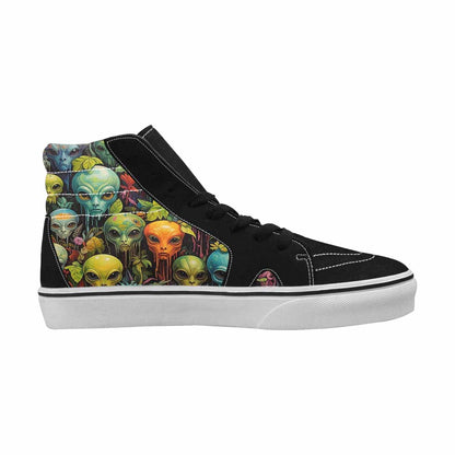 MEN'S Aliens High Top Canvas Grunge Custom Shoes