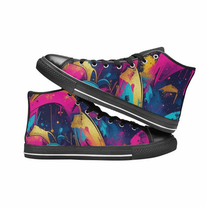 WOMEN'S Paint Splatter High Top Canvas Y2K Custom Sneakers