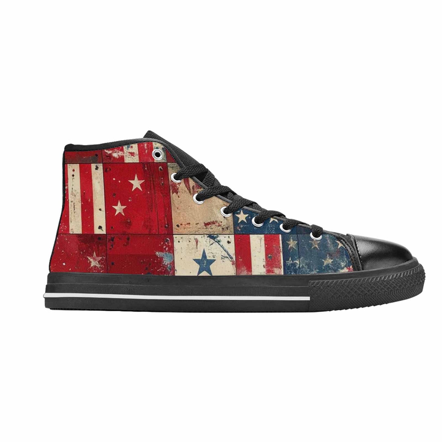 MEN'S American Flag Stars High Top Canvas Surreal Shoes