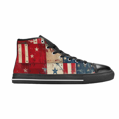 MEN'S American Flag Stars High Top Canvas Surreal Shoes