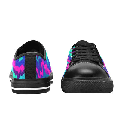 MEN'S Psychedelic Chevron Vortex Low Top Canvas Vibrant Chaos Sneakers