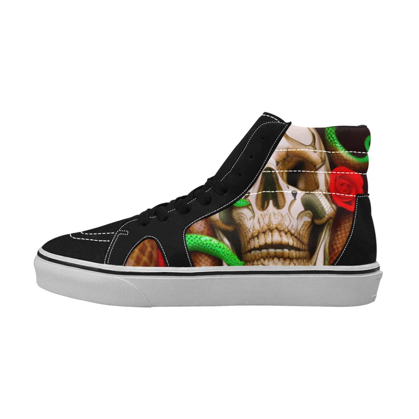 MEN'S Snakes Skulls Art Army High Top Skateboarding Neon Fantasy Custom Sneakers