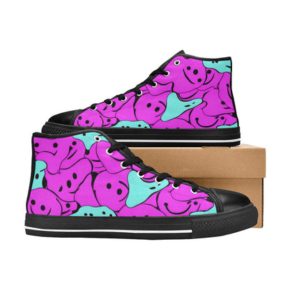 WOMEN'S Melting Faces 2 High Top Canvas Y2K Sneakers