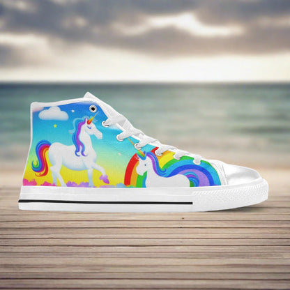 Butterfly Rainbow Purple Teal Unique WOMEN Bold Art - Freaky Shoes | Custom Art Sneakers