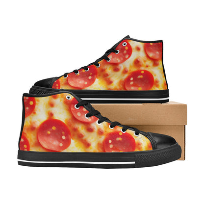 MEN'S Cc Pepperoni Pizza Cheese High Top Canvas Neon Fantasy Shoes