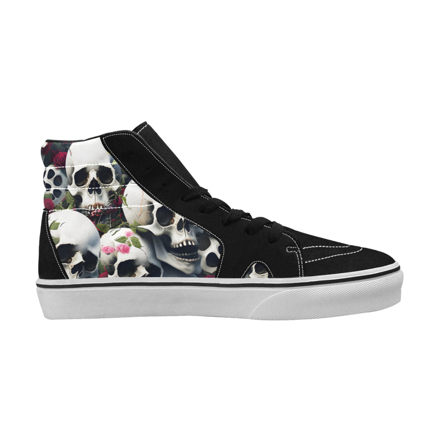 MEN'S Rose Skulls Dark 2 High Top Skateboarding Wallpaper Art Shoes