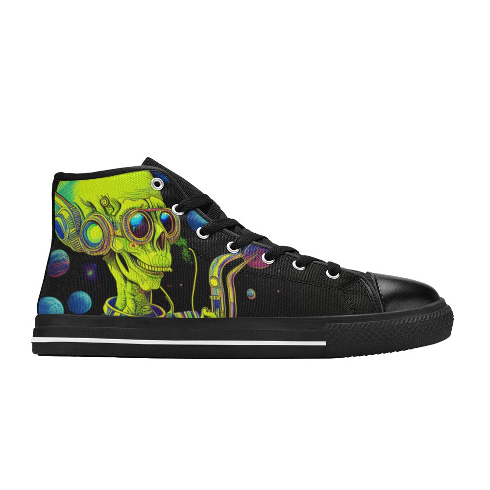 MEN'S Cc Hipster Alien Space High Top Canvas Neon Fantasy Custom Sneakers