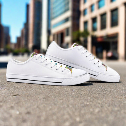Freaky Shoes® Freestyle Art Printed Tongue Unisex Low Top Canvas Shoes - Freaky Shoes®