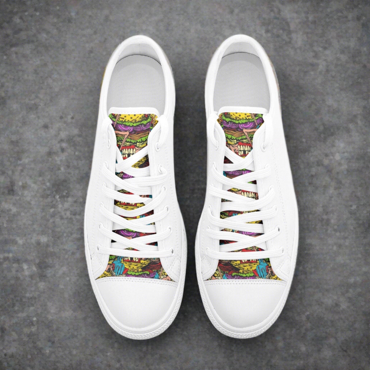 Freaky Shoes® Низкие парусиновые туфли унисекс с художественным принтом в стиле фристайл