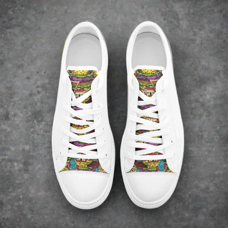 Freaky Shoes® Freestyle Art Zapatos de lona bajos unisex con lengua impresa