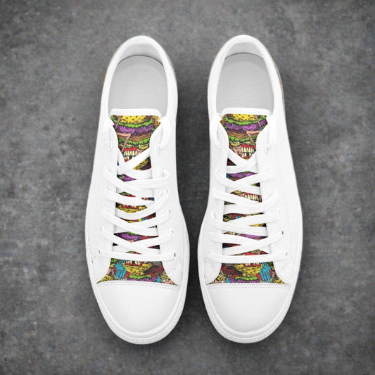 Aztec Red Gold Custom UNISEX Bold Art - Freaky Shoes | Custom Art Sneakers