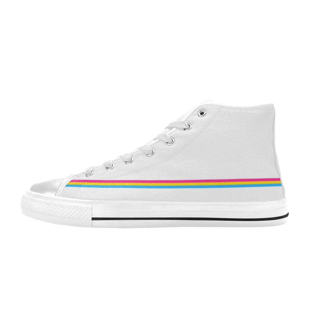 MEN'S Pansexual Flag 2 Pride LGBT High Top Canvas Custom Shoes