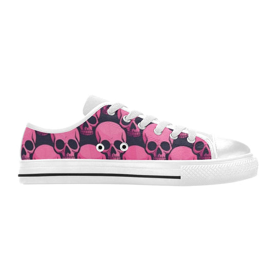KIDS' Skull Underground Comix Black Low Top Canvas Vibrant Chaos Custom Shoes