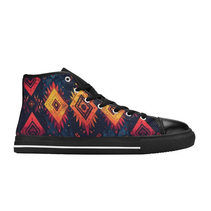 Wild Tribal Ripple 2 Women's High Top Canvas Shoes