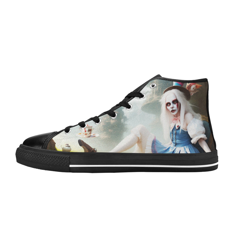 WOMEN'S Acid Creepy Wonderland Psychedelic High Top Canvas Surreal Sneakers