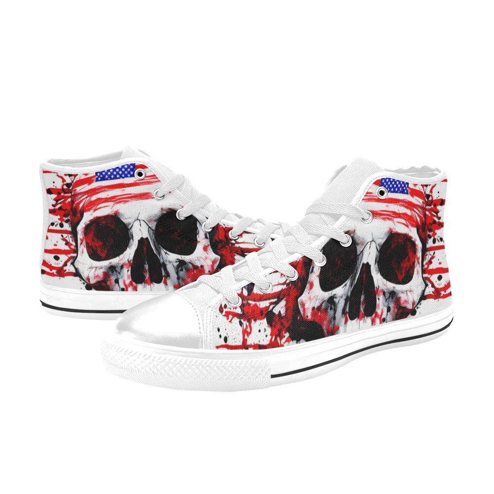 MEN'S Patriotic Splatter Men’S High Top Canvas Vibrant Chaos Shoes