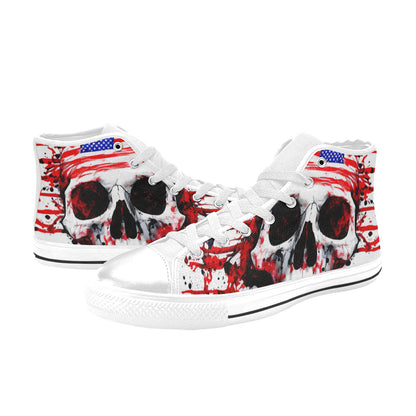MEN'S Patriotic Splatter Men’S High Top Canvas Vibrant Chaos Shoes