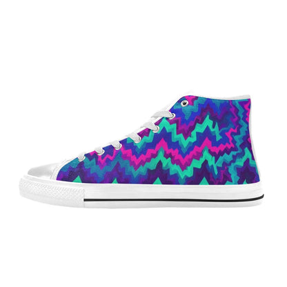 MEN'S Psychedelic Chevron Vortex Men’S High Top Canvas Surreal Sneakers