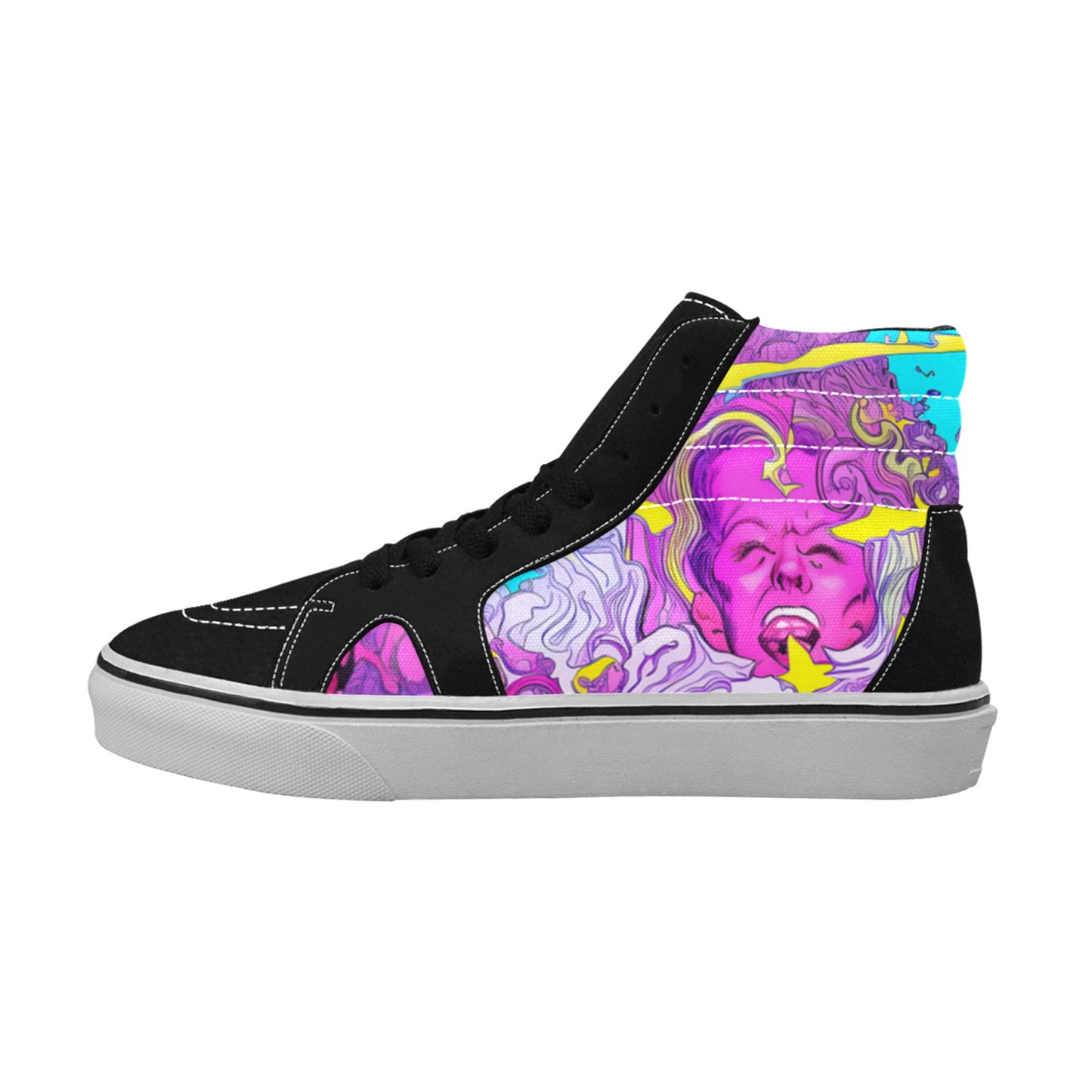 WOMEN'S Trip Retro Art High Top Skateboarding Surreal Custom Sneakers