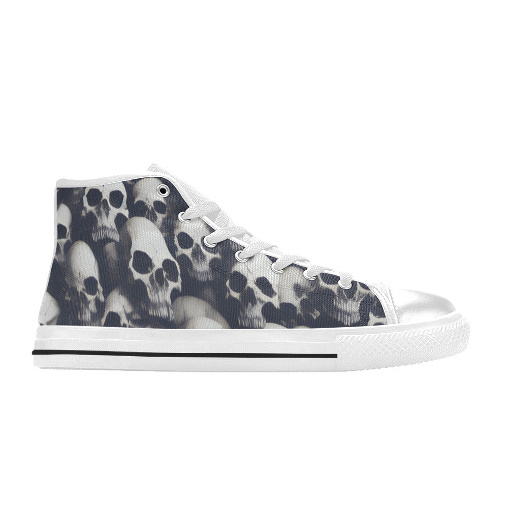 WOMEN'S Cc Skulls Greyscale Style High Top Canvas Vibrant Chaos Shoes