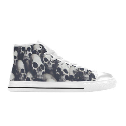 WOMEN'S Cc Skulls Greyscale Style High Top Canvas Vibrant Chaos Shoes
