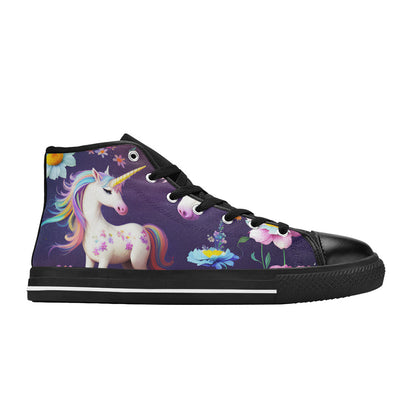MEN'S Unicorns Please Men’S High Top Canvas Neon Fantasy Sneakers