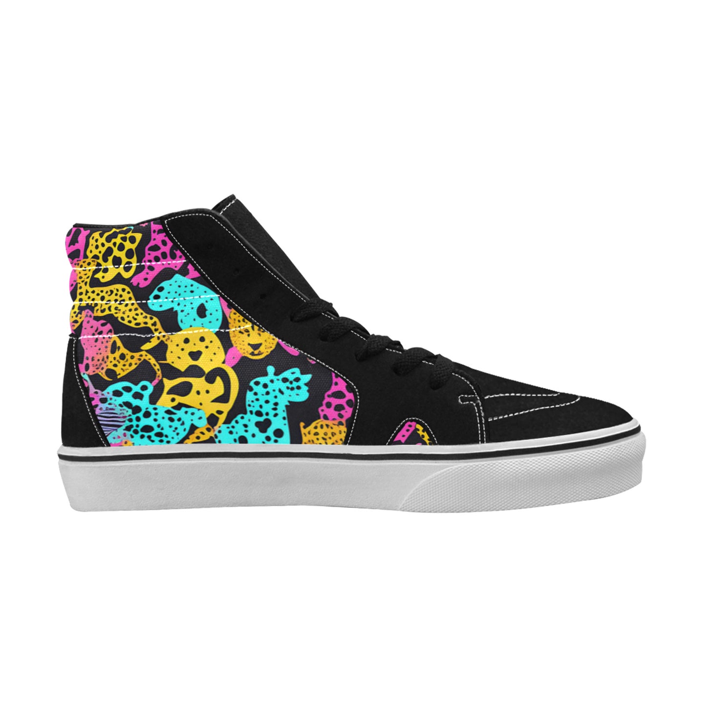 WOMEN'S Animal Print Art High Top Skateboarding Wallpaper Art Custom Shoes