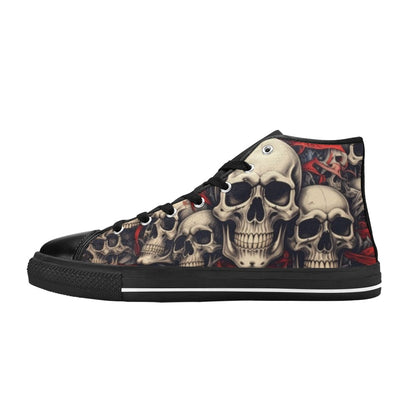 MEN'S Patriotic Skull Flag High Top Canvas Y2K Custom Shoes