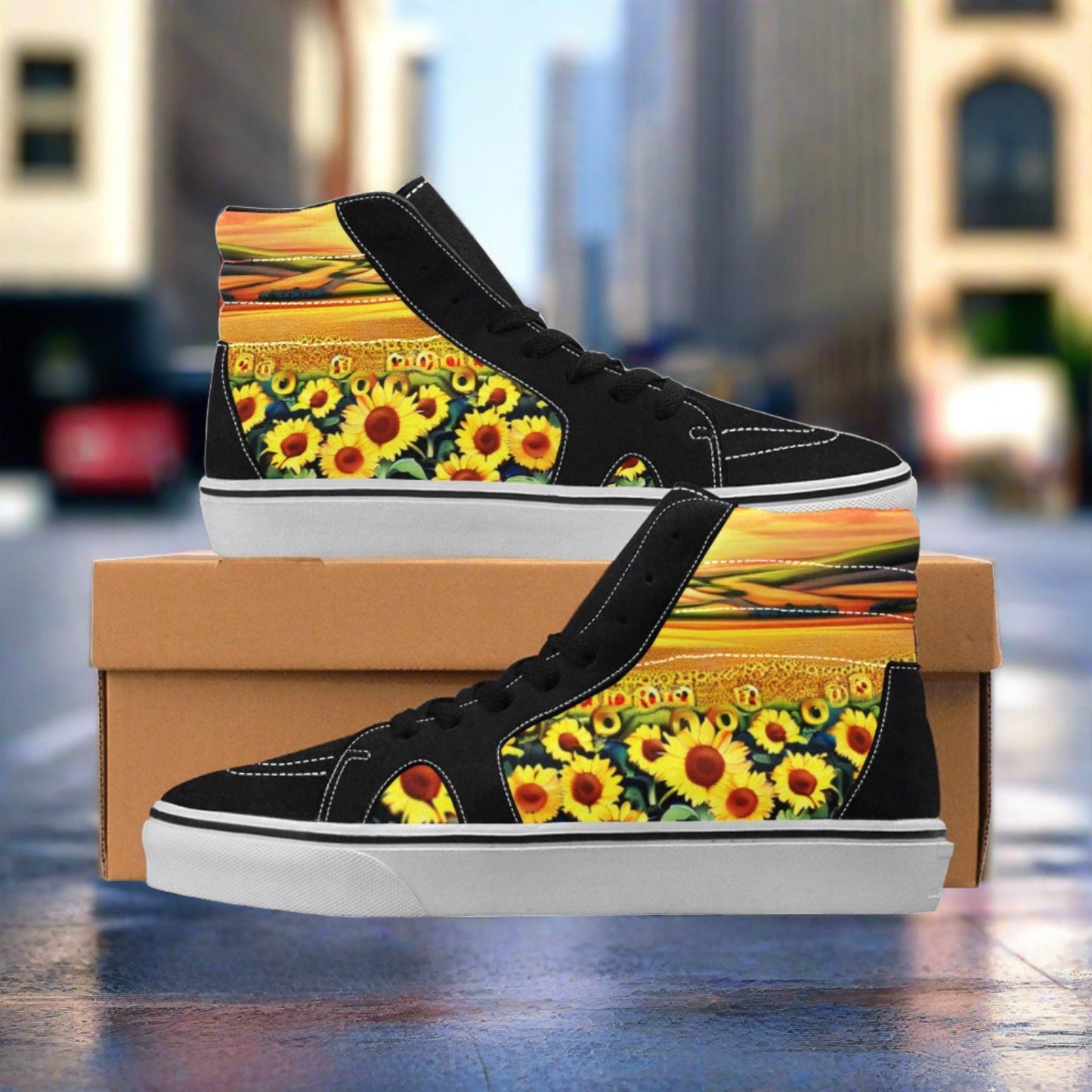 Cherry Blossom Green Emerald Vivid WOMEN Bold Art - Freaky Shoes | Custom Art Sneakers