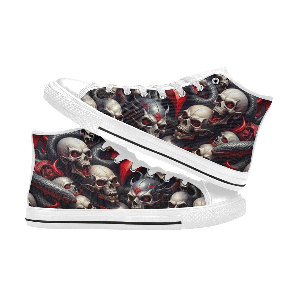 MEN'S Snake Dagger Skull Dark High Top Canvas Cottagecore Custom Sneakers