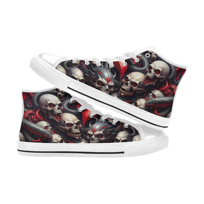 MEN'S Snake Dagger Skull Dark High Top Canvas Cottagecore Custom Sneakers