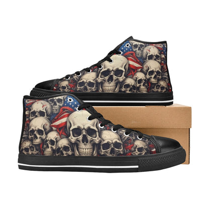 MEN'S Patriotic Skull Flag High Top Canvas Dark Academia Sneakers