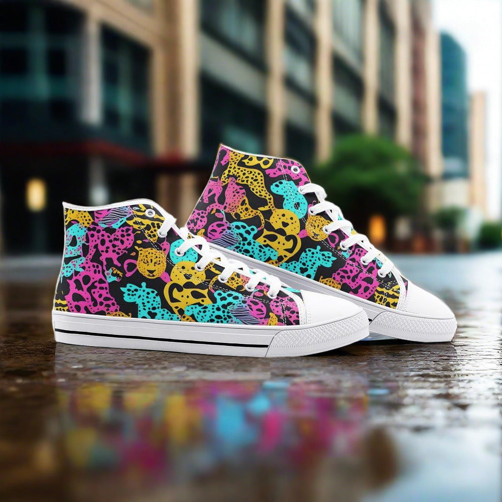 Holographic Silver Blue Vivid Bold Art - Freaky Shoes | Custom Art Sneakers