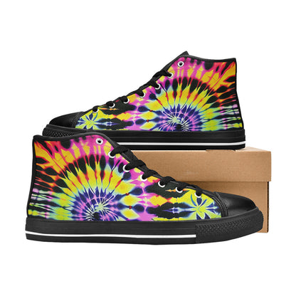 WOMEN'S Cc Tie Dye Art High Top Canvas Dark Academia Sneakers