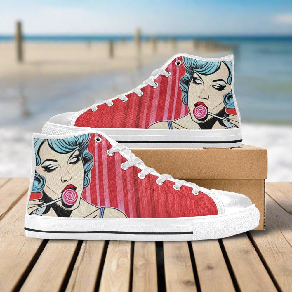 Aurora Borealis Purple Teal Vivid WOMEN Bold Art - Freaky Shoes | Custom Art Sneakers