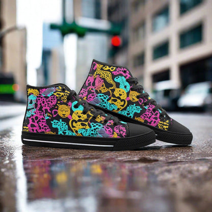 Butterfly Rainbow Purple Teal Wearable Bold Art - Freaky Shoes | Custom Art Sneakers