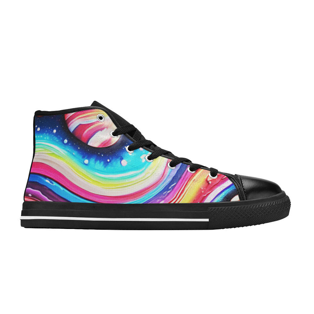 MEN'S Acrylic Colorful Galaxy Arts High Top Canvas Aesthetic Custom Shoes